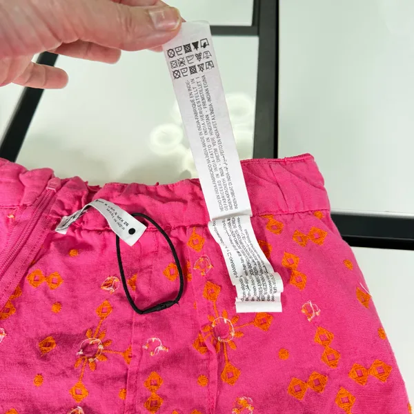 ✨ ZARA Fuchsia Pink Mirror Embroidered Shorts - Boho Festival High-Waisted Size S - Image 15