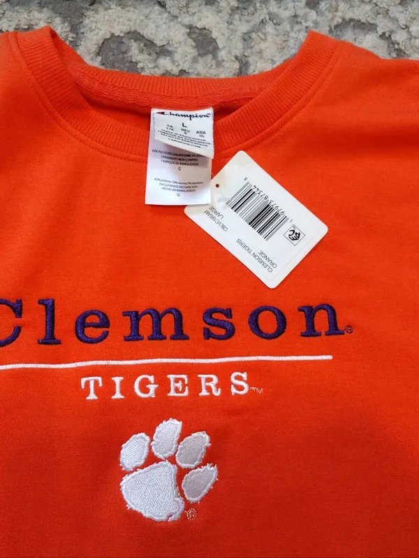 NEW Champion Clemson Tigers Orange Pullover - Image 2