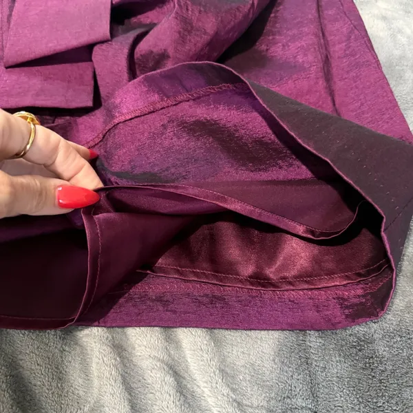 Cache One Shoulder Ruffle Cocktail Dress Womens 10 Purple Ruched Party Formal - Image 12