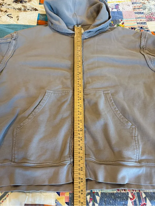 We The Free Light Gray Zip-Up Hoodie with Pink Hood Trim minimal indie size L - Image 5