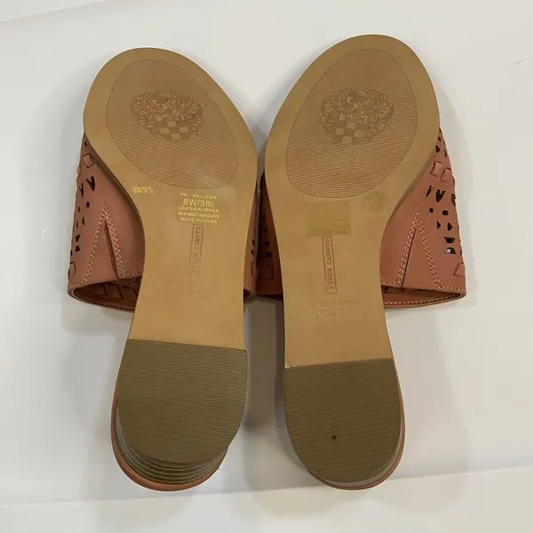 Vince‎ Camuto Leather Wedge Slide Wide Sandals Sushi 8 Wide NWOT - Image 10