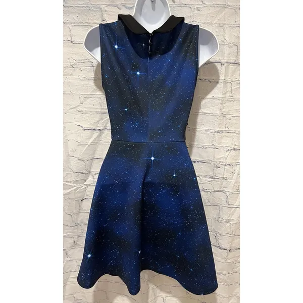 Dr. Who Galaxy Tardis Dress A Line Sleeveless Peter Pan Collar Blue Hot Topic XS - Image 4