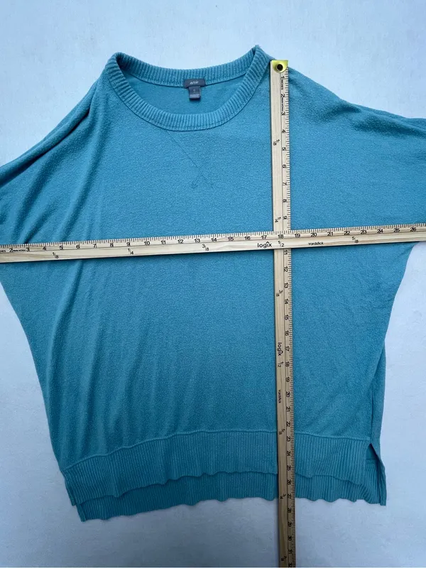 Aerie Women's Teal Blue Green Long Sleeve Oversized Slit Hem Pullover Sweater XS - Image 9