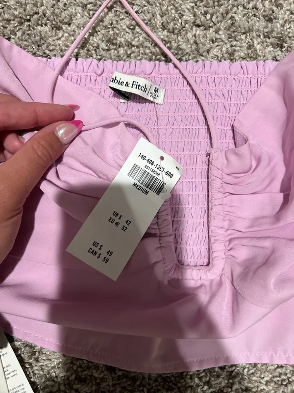 Pink Abercrombie and fitch halter crop top - Image 2