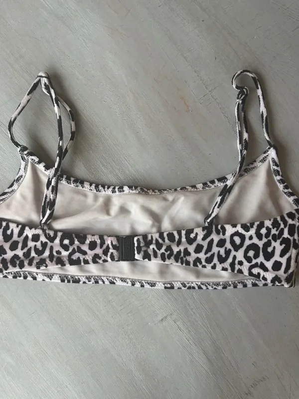 Triangl Leopard Print Bralette Bikini Top Textured Size Small - Image 5