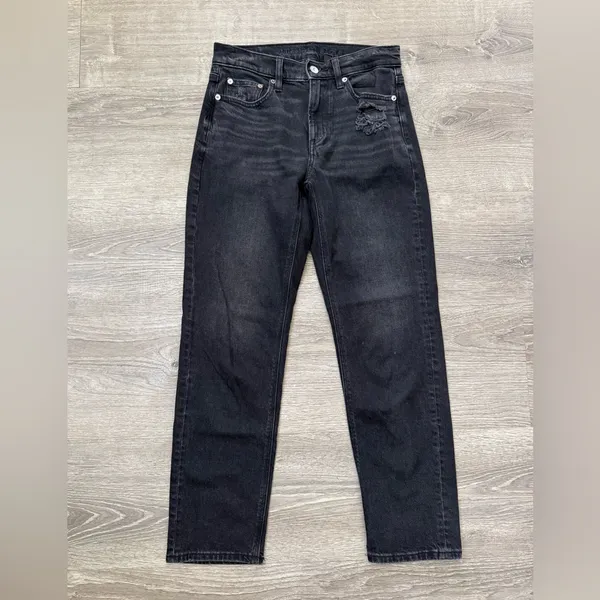 •AMERICAN EAGLE• SUPER HIGH RISE ANKLE STRAIGHT JEANS - Image 4