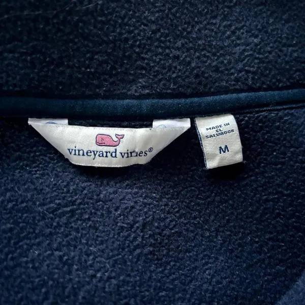 Vineyard Vines Women's Fleece 1/4 Zip Pullover Sweater Martha's Vineyard Blue M - Image 6
