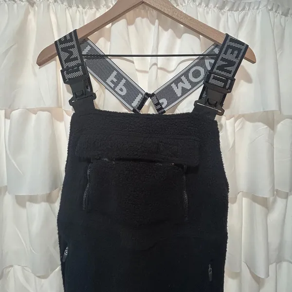 Free People Movement Hit‎ Slopes Snow Bibs XS Black Fleece Overalls Gorpcore - Image 6
