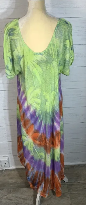 Exist one size lime multicolor cover up beach.  - Image 4