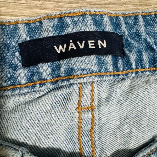 Waven Tova 90s Wide Leg Jeans V-Waist Light Blue Raw Hem Womens 26 x 31‎ US 4 - Image 3