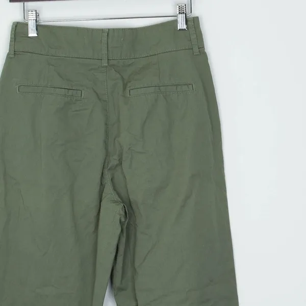 Zara Womens Pleated High Waisted Straight‎ Leg Pants Size S Green Grunge Preppy - Image 6