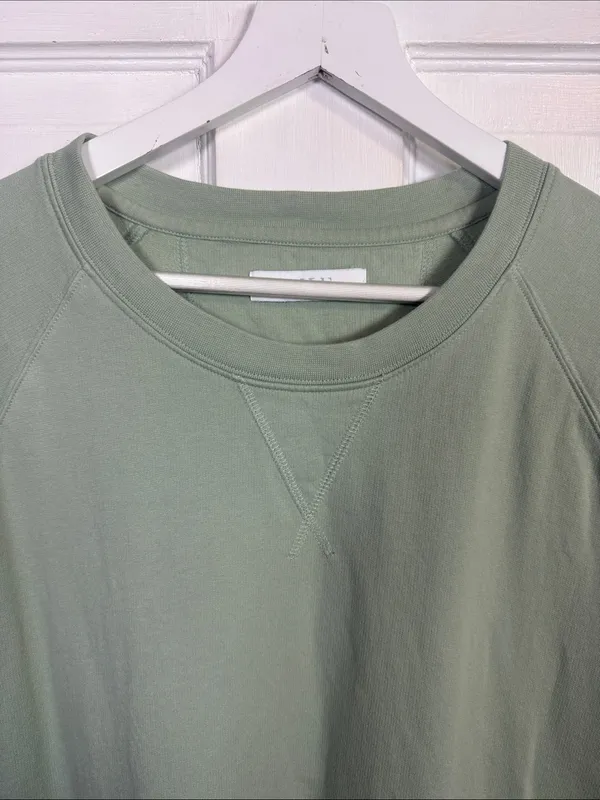 LAKE Pajamas 100% Cotton Sweatshirt Midi Dress in Light Moss Green W2484 Sz XL - Image 5