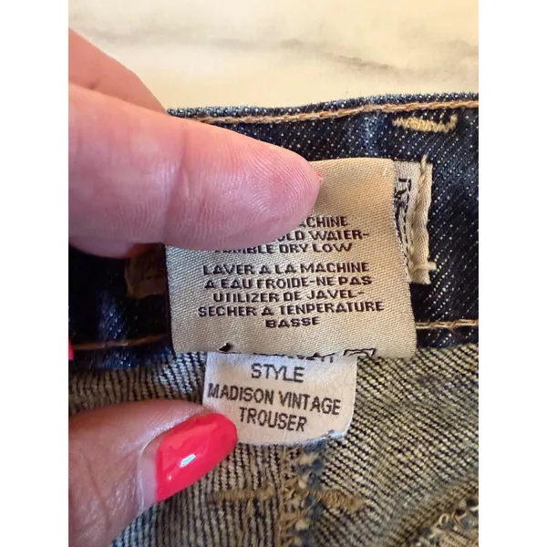 William‎ Rast Madison Vintage Trouser Jeans Dark Wash Flare Low Rise Size 27 USA - Image 8