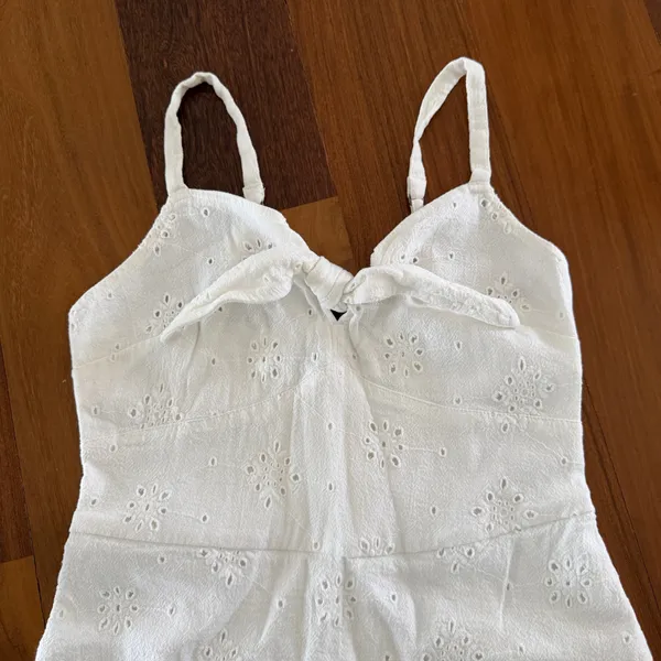 Hollister White Eyelet Spaghetti Strap Sundress - Image 2