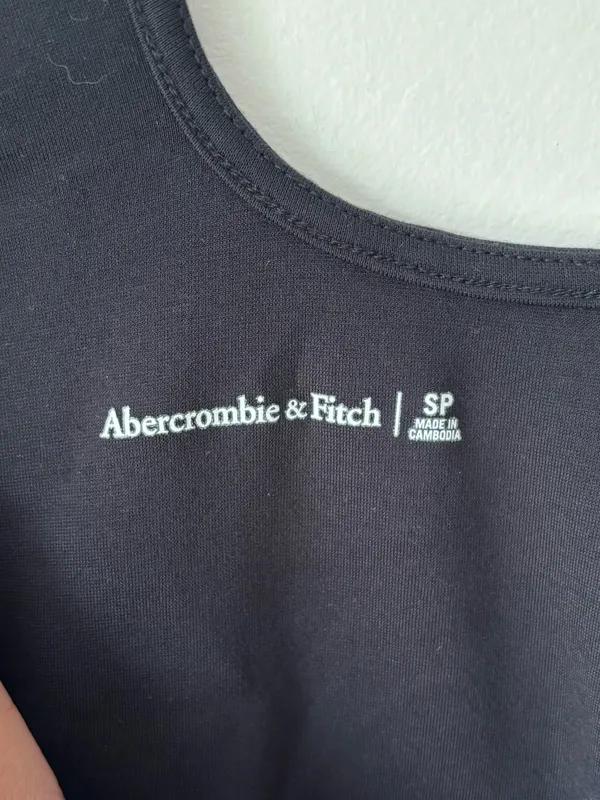 Abercrombie & Fitch Black Mini Fitted Athletic Dress Asymmetrical Straps Travel - Image 4