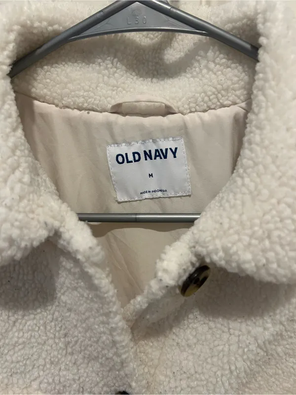Old Navy Cream Teddy Shacket with Front Pockets - Image 7