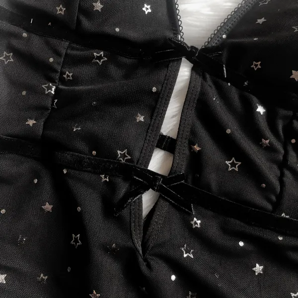 Forever 21 Black And Silver Star Bodysuit, Brand New! - Image 3