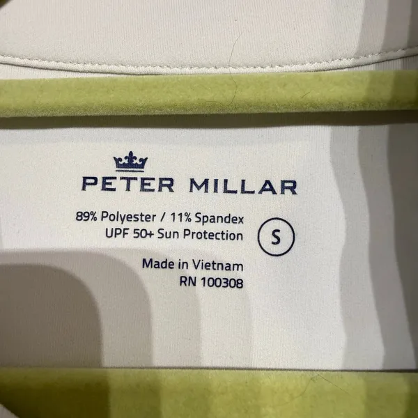 Peter Millar Blue White Golf Quarter Zip Pullover Sz S Lightweight - Image 7
