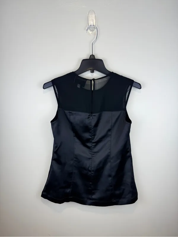 Tuckernuck NWT Black Satin Mesh Sleeveless Top Size Small - Image 6