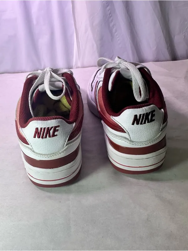 Nike Women’s White & Burgundy Low-Top Sneakers - Image 7