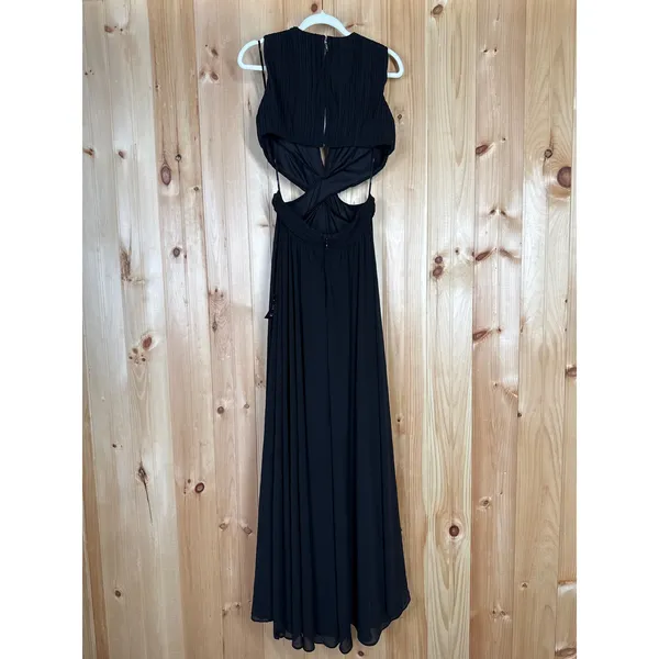NWT Lulus Vivid Imagination Black Cutout Maxi Dress Wedding Bridesmaid Size XS - Image 5