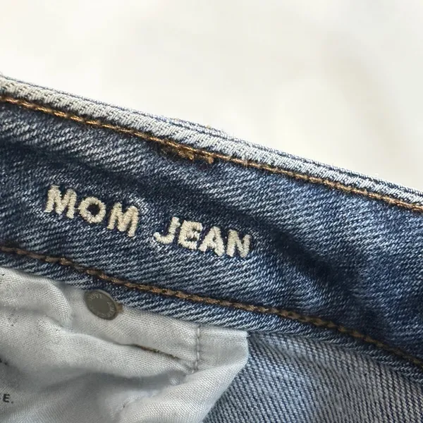 American Eagle Plus Size 18 Jeans Mom Dark Raw Distressed Blue High Rise‎ 327 - Image 11