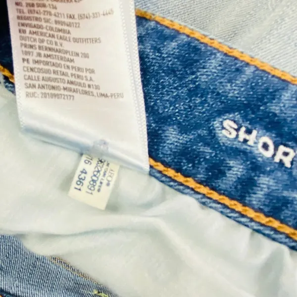 American Eagle Womens 12 360 Super Stretch Shortie Denim Peekaboo Shorts - Image 9