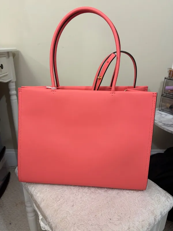NWT Tory Burch Ella Small Tote in Coral Crush - Image 6