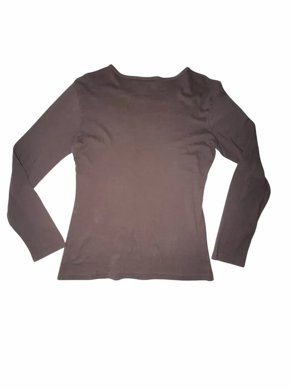 Vail Long Sleeve Shirt Brown Bedazzled Graphic Logo Tee Colorado Ski Resort - Image 3