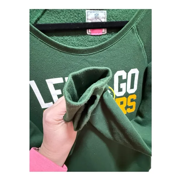 Victoria’s Secret PINK NFL Green Bay Packers LET’S GO PACKE Sequin Sweatshirt XS - Image 5