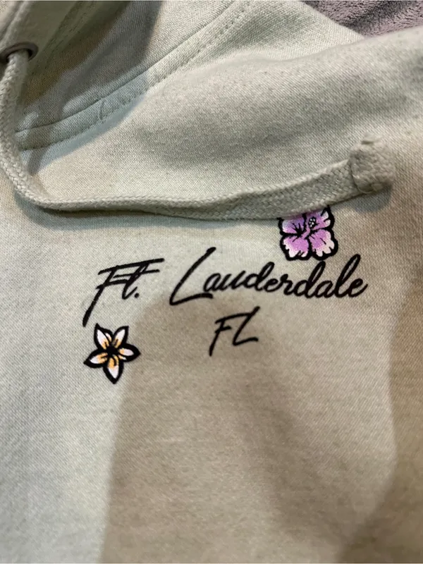 FT Lauderdale Floral Zip-Up Hoodie - Light Sage - Image 2