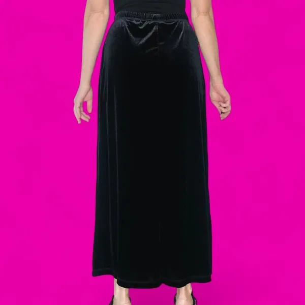 Vintage Carol Anderson Collection Black Velvet Midi Maxi Skirt - Image 6