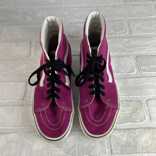 Vans Sk8-Hi Top Sneakers Pink Womens 9 Mens 7.5 Canvas Suede Lace Up Shoes 40EU‎ - Image 7
