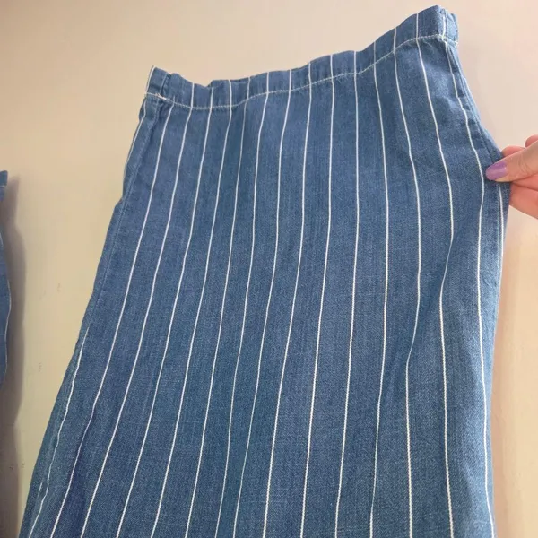 Seven7 Striped Tie Belt Waist Wide Leg Jeans - Image 2