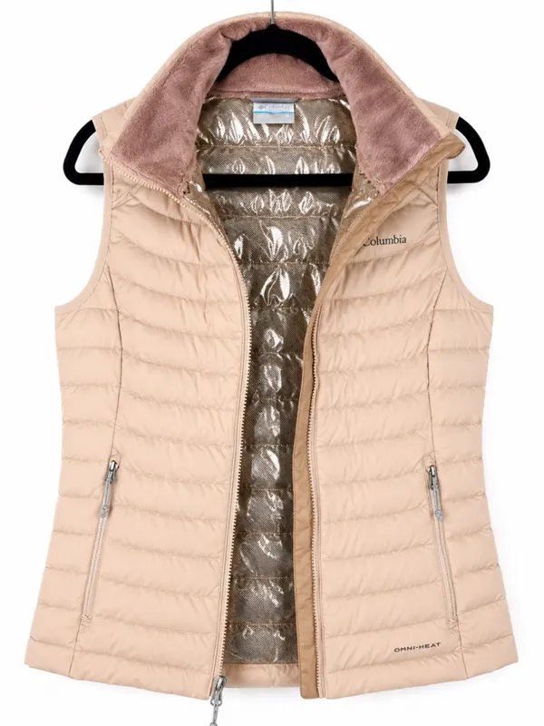Columbia Omni Heat Womens M Puffer Vest Peach Insulated Reflective Winter - Image 3