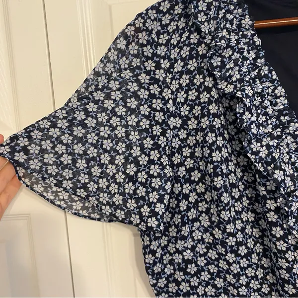 Lauren Ralph Lauren Mini Dress 14‎ Navy Blue Floral Cottagecore Preppy Feminine - Image 5