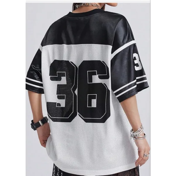 NEW Y2K Jersey Oversized V Neck No 36 TShirt Streetwear S - Image 2