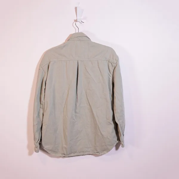 Reformation Ray Cotton Collared Button Front Long Sleeve Blouse Shirt Fluorite S - Image 4