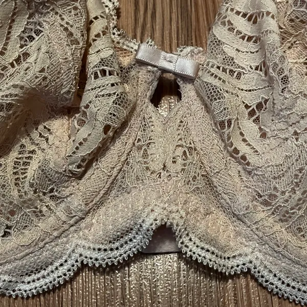 Felina Like New 36DD 115073 Peridot Unlined Lace Mesh T Shirt Bra Women’s Nude Beige - Image 8