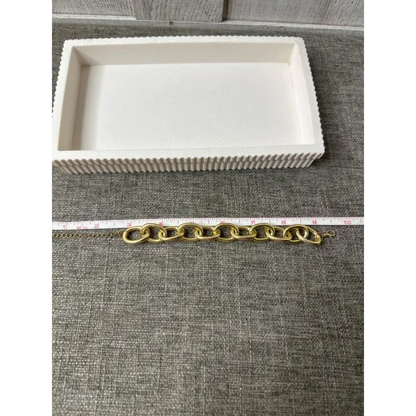 Chunky Gold-Tone Chain Bracelet With Adjustable Clasp Womens Fashion Jewelry - Image 3