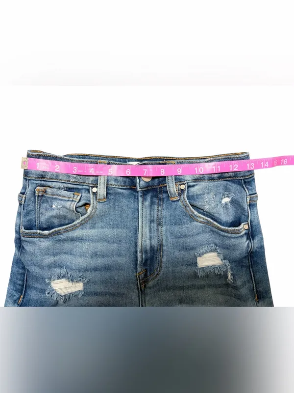 Risen Ladies High Rise Crop Wide Leg Frayed Hem Size 1/25 - Image 6