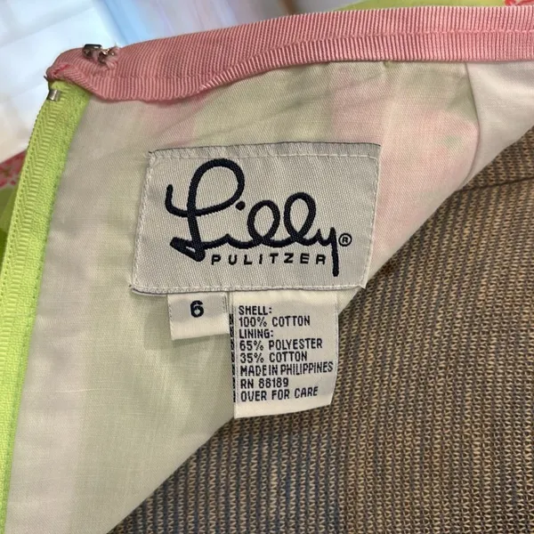 Lilly Pulitzer fully lined pink and green umbrella print pencil skirt - Image 7