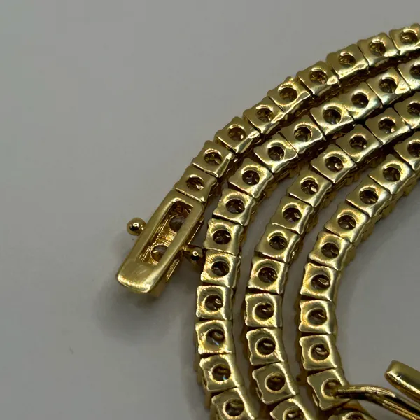 Kay Jewelers Moissanite Iced Out Tennis Chain Gold 3mm 22 Inches Brand New VVS1 Fast Ship - Image 6
