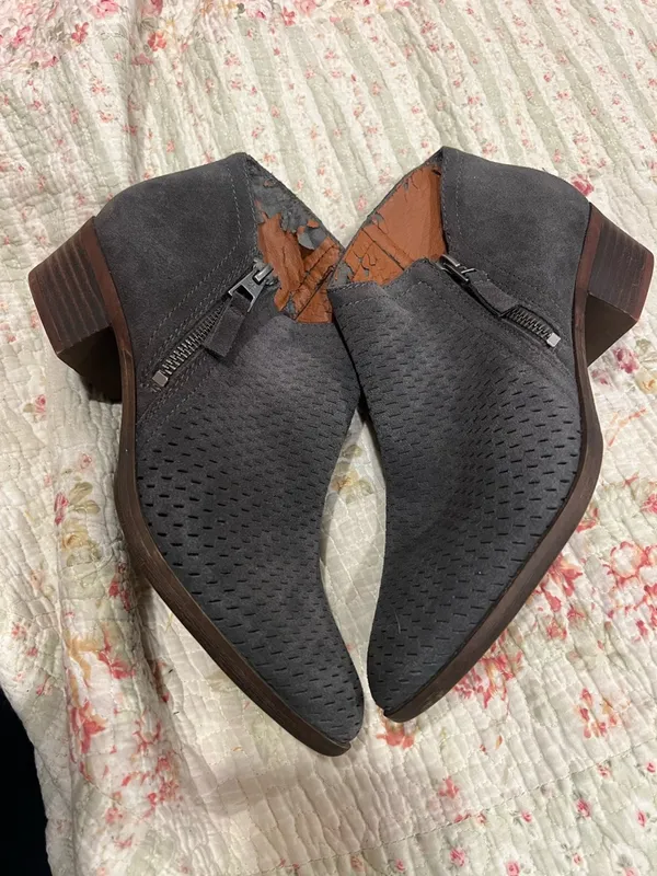 Lucky Brand Dark Gray Perforated Ankle Booties - Image 2