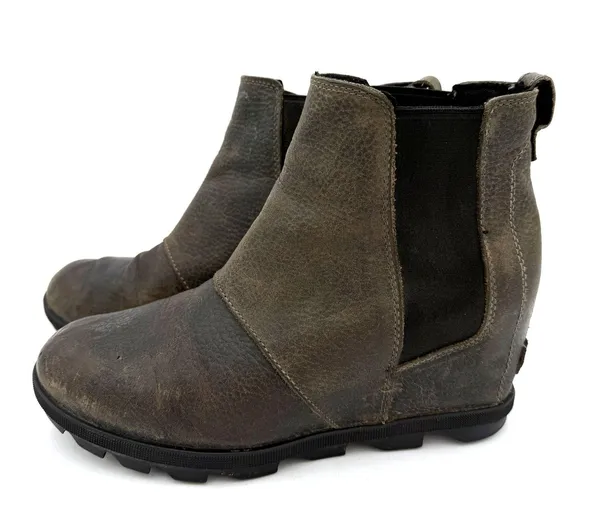 Sorel Women's Joan of Arctic II Chelsea Brown Leather Booties Size 9.5 - Image 2