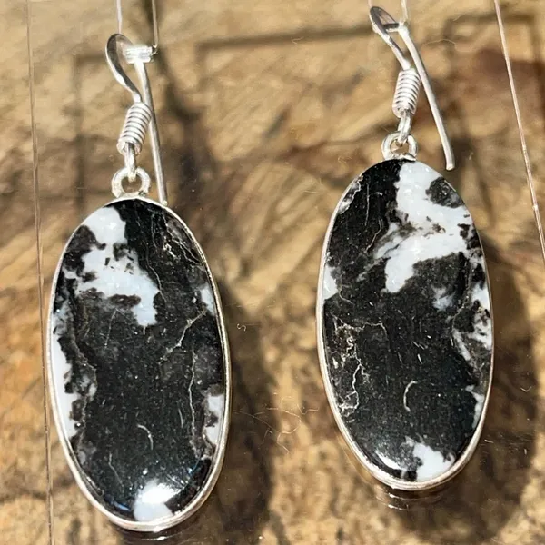 White Buffalo Turquoise Earrings 1 7/8” - Image 4