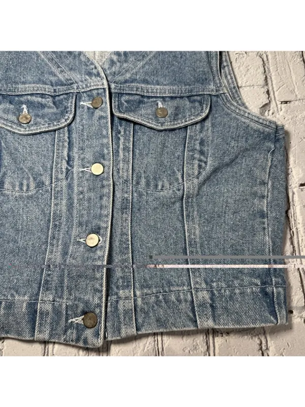 GAP Factory Store Denim Vest Womens Size Small 90s Y2K Jean Sleeveless Vintage - Image 10
