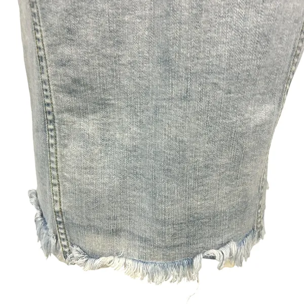 KanCan Crop Frayed Denim Jacket Boho Chic Light Wash Large Distressed Y2K Vibe - Image 9