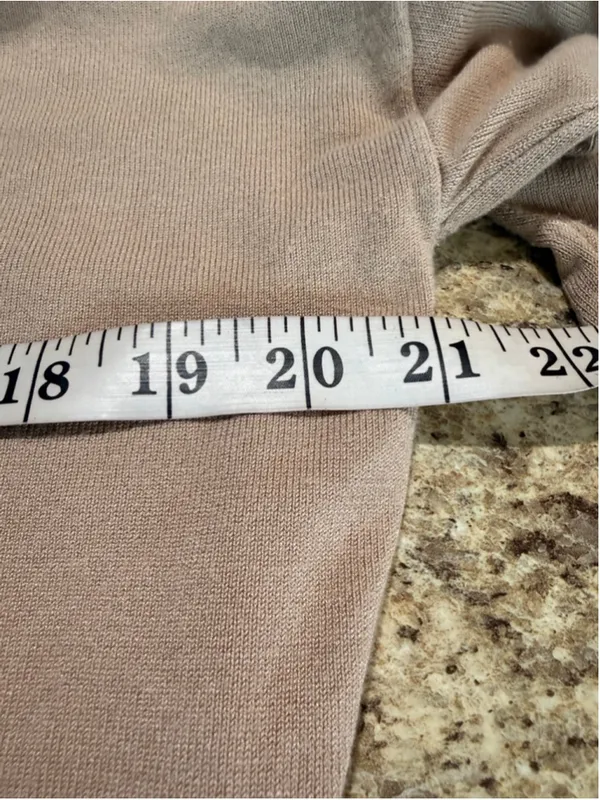 Women's Anne Klein Beige Mock Neck Sweater M - Image 4