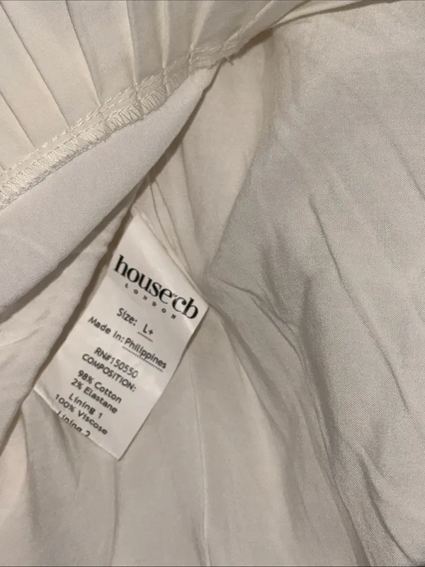 NEW HOUSE OF CB Heidi white cotton halter Minidress Sz XL - Image 7